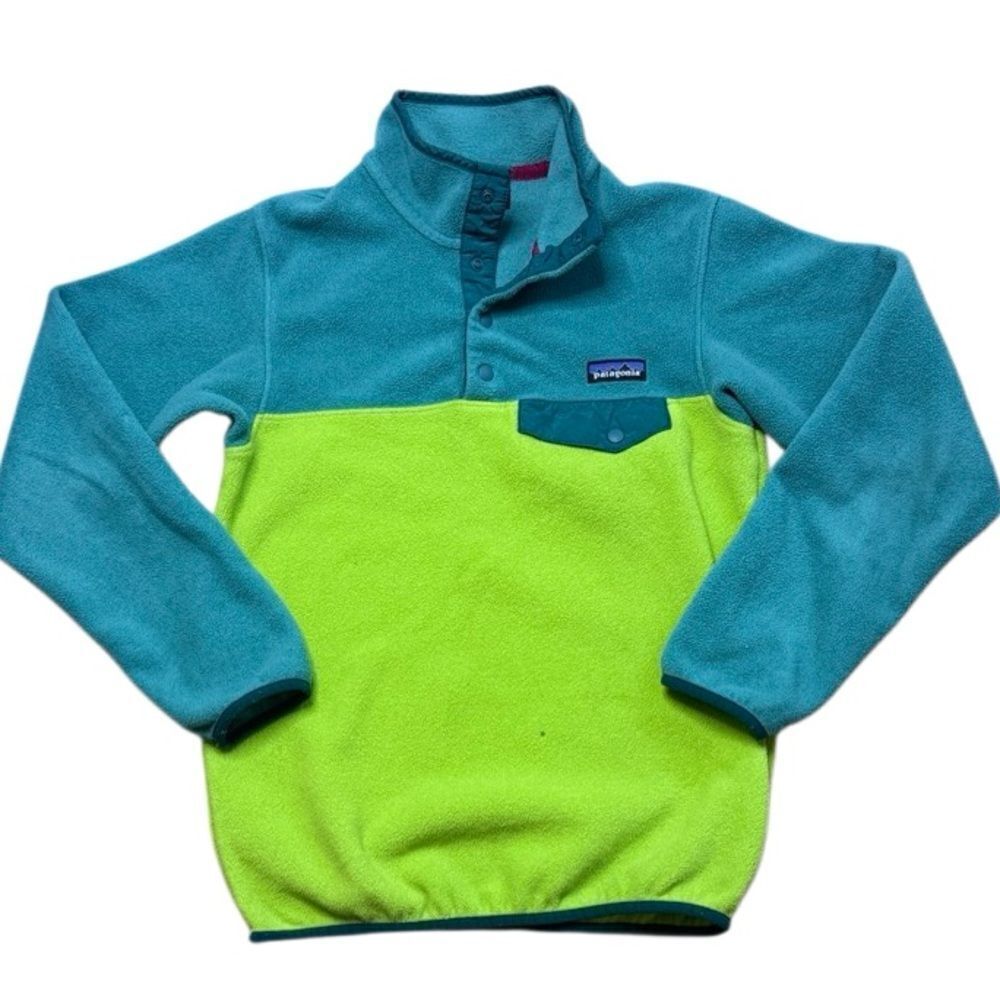 Patagonia Women’s Synchilla Green and Blue XS